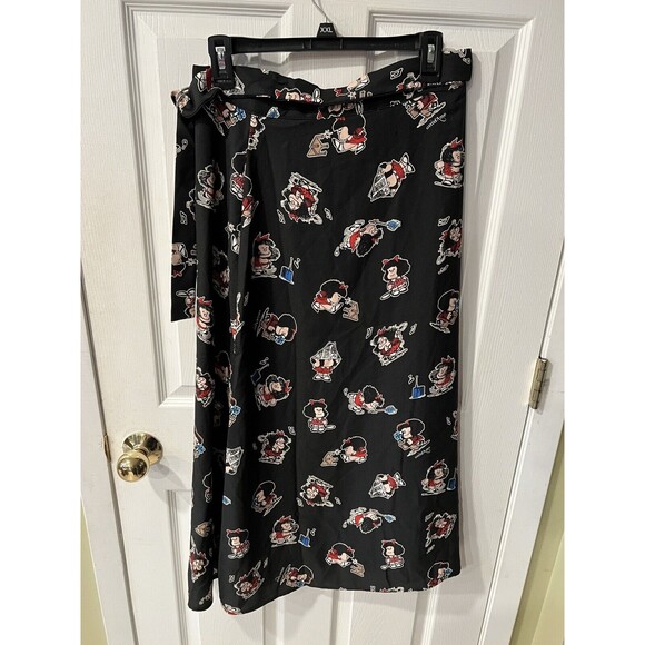 Ottod'Ame Wrap Skirt Sz USA 6 MAFALDA Anthropologie Italy Anime pop art New - Picture 4 of 7